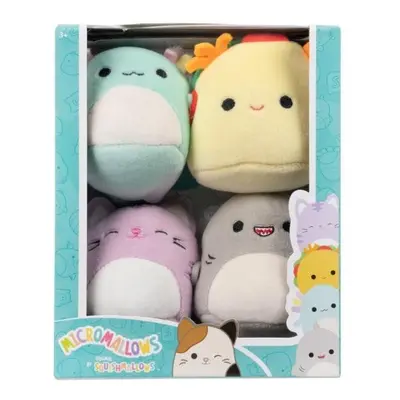 Squishmallows Micromallows 4-Pack Axolotl, Kočka, Taco, Žralok 6 cm