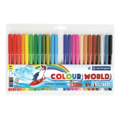 Centropen Fixy COLOUR WORLD 7550 trojboké, sada 24 barev