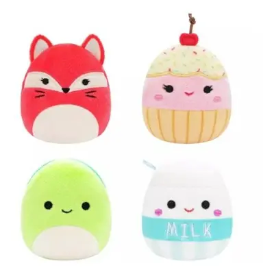 Squishmallows Micromallows 4-Pack Liška, Želva, Mlíčko, Dortík 6 cm