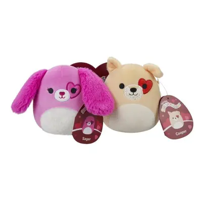 Squishmallows 1+1 Růžový pes Sager a Světlý pes Cooper 20 cm