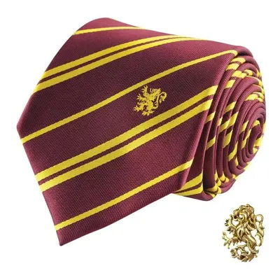 Harry Potter Kravata luxusní a pin v krabičce - Nebelvír