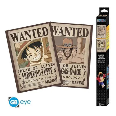 One Piece Set plakátů - Wanted Luffy & Ace 2 ks