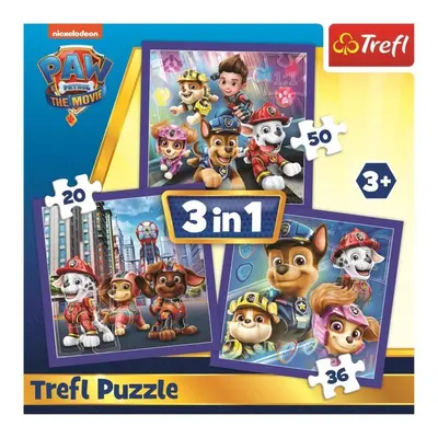 Puzzle Tlapková patrola - Připraveni do akce 3v1 (20,36,50 dílků)