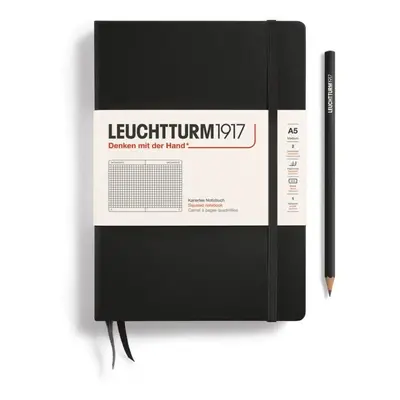 Leuchtturm1917 Zápisník Black Medium A5 čtverečkovaný