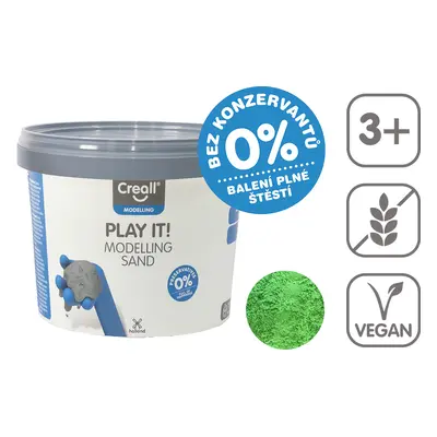 Creall modelovací písek Play it!, 750 g, kelímek, zelený