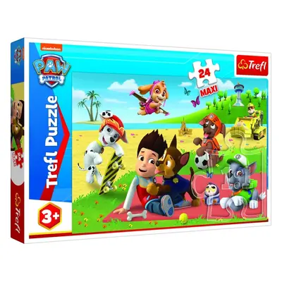 Puzzle Maxi Zábava na dece Paw Patrol/Tlapková patrola 24ks 60x40cm v krabici 40x27x4,5cm - Tref