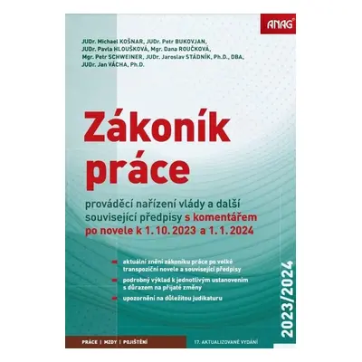 Zákoník práce, prováděcí nařízení vlády a další související předpisy s komentářem po novele k 1.