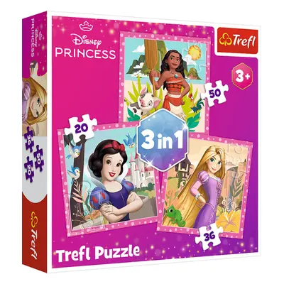 Puzzle Disney princezny: Vaina, Locika a Sněhurka/3v1 (20,36,50 dílků)