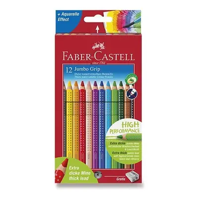 Faber - Castell Pastelky trojhranné Jumbo Grip - rozmývatelné 12 ks + ořezávátko