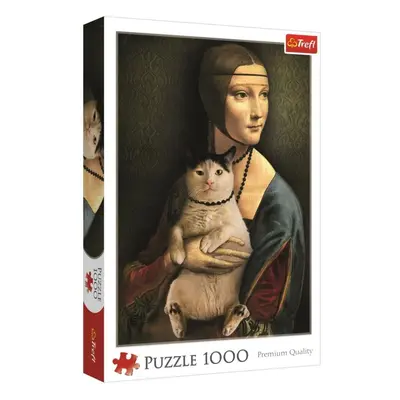 Puzzle Dáma s kočkou 1000 dílků