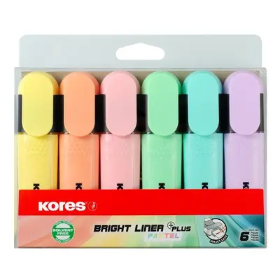 Kores Bright liner plus - pastel 6 barev