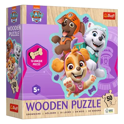 Puzzle dřevěné nepravidelné tvary Tlapková patrola/Paw Patrol 50 dílků 20x26,1cm v krabici 20x20