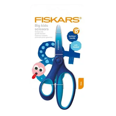 Fiskars Velké dětské nůžky 15 cm pro leváky, světle a tmavě modrá