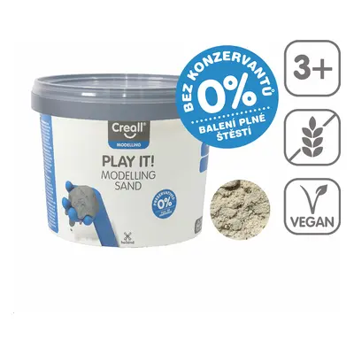 Creall modelovací písek Play it!, 750 g, kelímek, přírodní