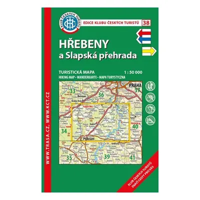 KČT 38 Hřebeny a Slapská přehrada 1:50 000/turistická mapa