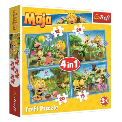 Trefl Puzzle Včelka Mája - Dobrodružství 4v1 (12,15,20,24 dílků)