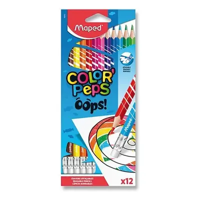 Maped - Bezdřevé pastelky Color´Peps Oops s gumou 12 ks