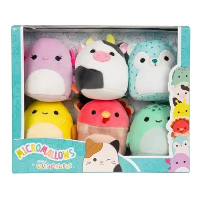 Squishmallows Micromallows 6-Pack Krab, Želva, Kráva, Krocan, Ježen, Slimák 6 cm