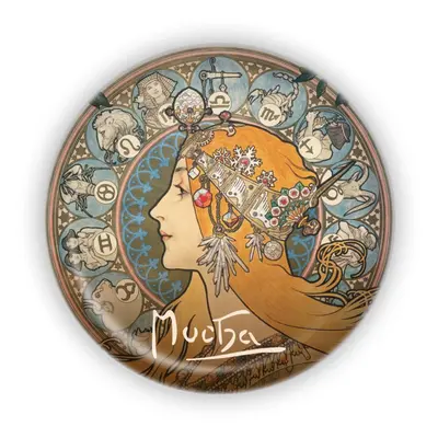 Kovový otvírák Alfons Mucha - Zodiak, ø 5,8 cm