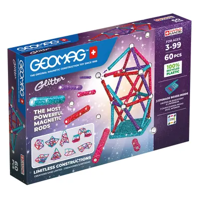 Geomag Glitter Recycled 60 dílků - Geomag