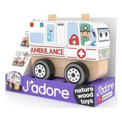 Skládací Dřevěné auto - ambulance - J'ADORE