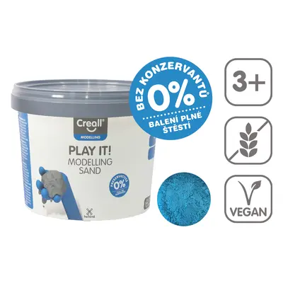 Creall modelovací písek Play it!, 750 g, kelímek, modrý