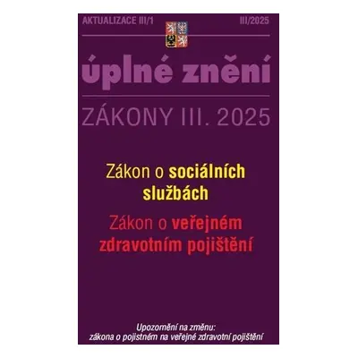 Aktualizace III/1 2025 O sociálních službách, o veřejném zdravotním