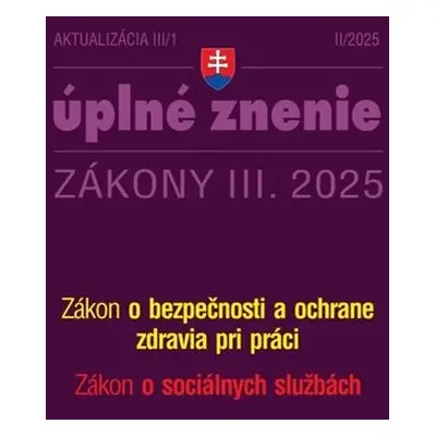 Aktualizácia III/1 2025 – BOZP a sociálne služby