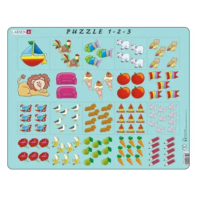 Puzzle MAXI - Počítání pro nejmenší s obrázky/10 dílků - Larsen