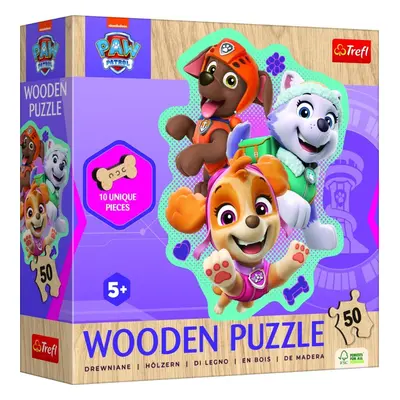 Puzzle dřevěné nepravidelné tvary Tlapková patrola/Paw Patrol 50 dílků 20x26,1cm v krabici 20x20