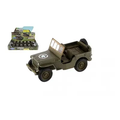 Auto Welly Jeep 1941 Willys MB terénní vojenské plast/kov 10cm zpětné natažení