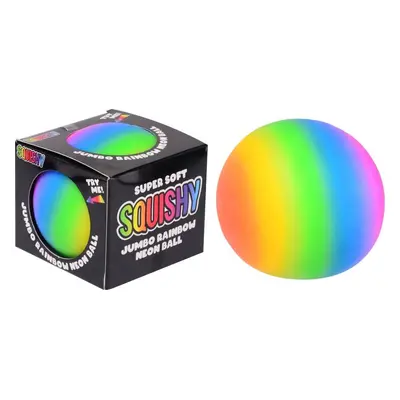 Mačkací míček Jumbo neon rainbow 10 cm - Johntoy