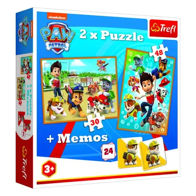 Trefl Puzzle Tlapková patrola / 30+48 dílků + pexeso - Trefl