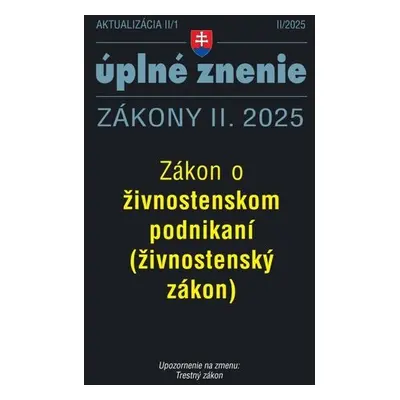 Aktualizácia II/1 2025 – Živnostenské podnikanie