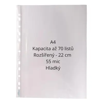 Prospektový obal CONCORDE A4, 55 mic., rozšířený, hladký, sada 100ks