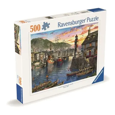 Puzzle Východ slunce v přístavu 500 dílků