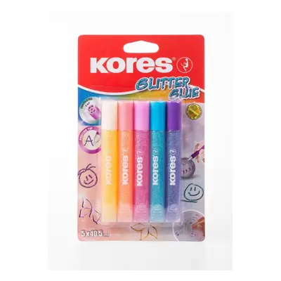 Kores Glitter glue pastel 5 x 10,5 ml