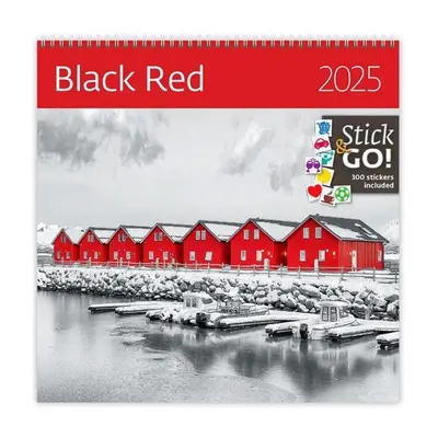 Kalendář nástěnný 2025 - Black Red