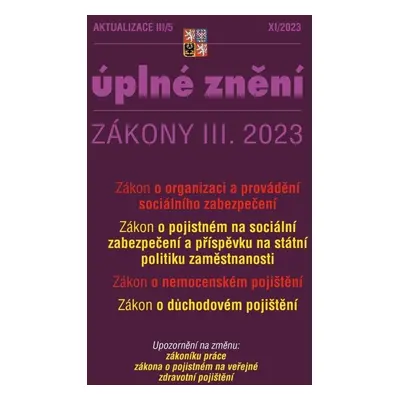 Aktualizace III/5 2023 O organizaci a provádění sociálního zabezpečení