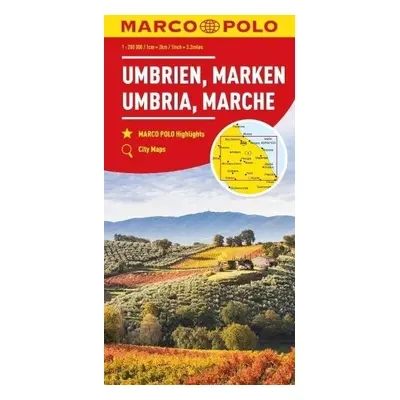 Itálie č.8 - Umbrie, Marche 1:200 000 / regionální mapa MARCO POLO