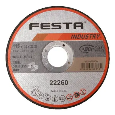 Kotouč řezný kov Ø 115 x 0,8 x 22,2 mm, FESTA INDUSTRY