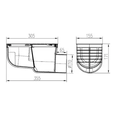 Lapač střešních splavenin boční DN Ø 110 mm, šedá, ENPRO