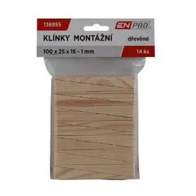 Klínky montážní dřevěné, 80 x 25 x 10 - 3 mm, 150 ks, ENPRO