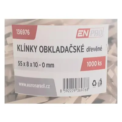 Klínky obkladačské dřevěné, 55 x 8 x 10 - 0 mm, 1000 ks, ENPRO