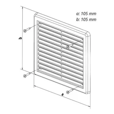 Mřížka větrací - krytka se síťovinou VM, 100 x 100 mm KH, hnědá 0308