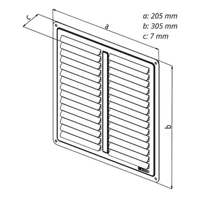 Mřížka větrací - krytka NVM 200 x 300 mm, K, nerez 0713