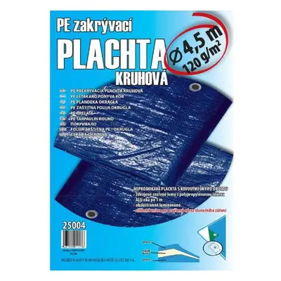 Plachta zakrývací kulatá, Ø 4,1 - 4,5 m, 120 g/m2, modro - stříbrná