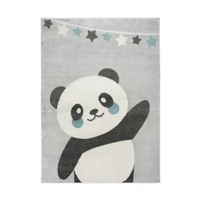 Dětský koberec Emily Kids 5864A Panda šedý / tyrkysový