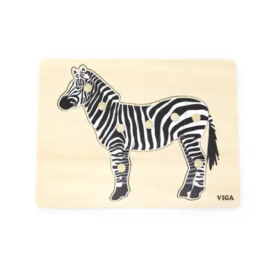 Puzzle na podložce s držadly Viga 44603 zebra