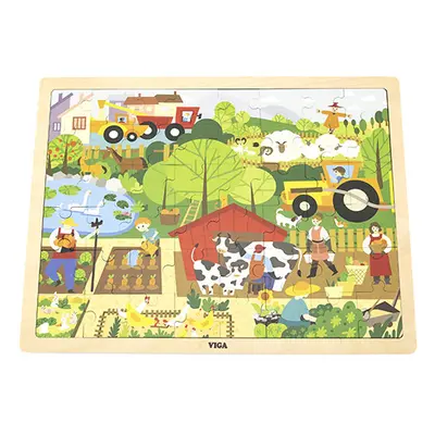 Puzzle na podstavci Viga 44587 48 dílků - poznávání zoo